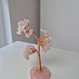 AMETHYST or ROSE QUARTZ Gemstone Trees with Copper Wire